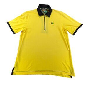 Loudmouth Yellow Polo Shirt Mens S 1/4 Zip *flaw
